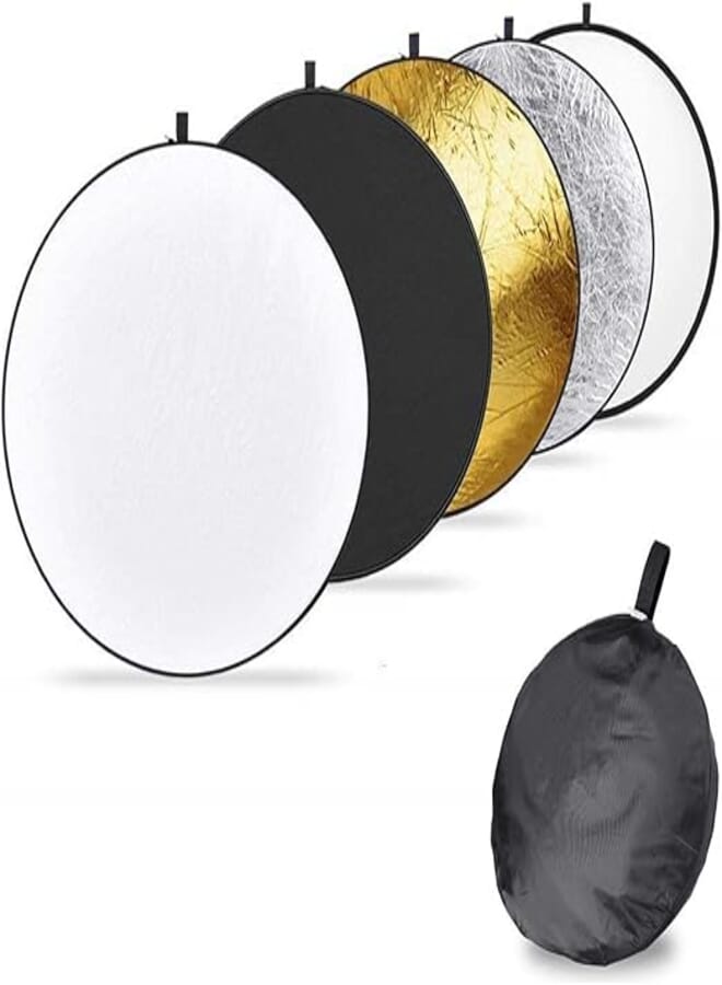 Light Reflector Set 5pcs Portable Collapsible Multi-Disc Reflector Photography with Bag for Photography Photo Lighting